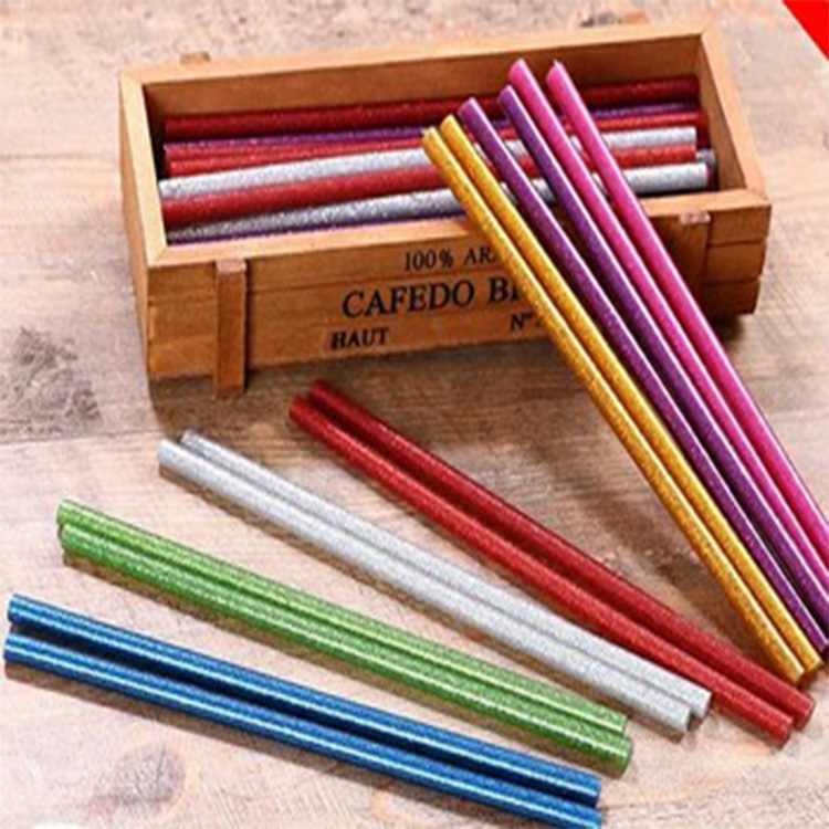 厂家直销 高黏性EVA热熔胶棒金粉色 熔胶迅速