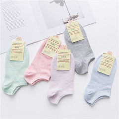 春夏季糖果色棉質淺口短襪素色小清新女士船襪百搭純色女襪子批發