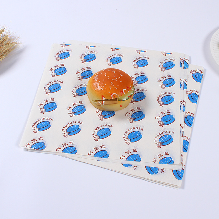厂家直销一次性汉堡包包装纸 汉堡纸饭团 淋膜防油纸食品包装纸