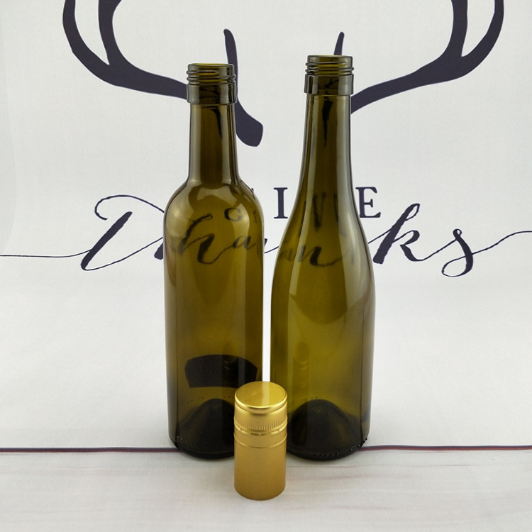 褐色375ml丝口红酒瓶葡萄果饮料瓶玻璃空瓶密封批发水晶白酒