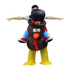 跨境亞馬遜感恩節火雞大鳥公雞創意派對搞怪幼兒園動物坐騎充氣服