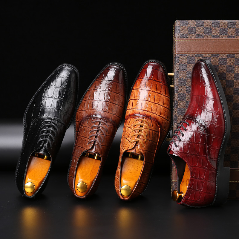 Spring new business casual formal shoes leather shoes men British casual men's shoes_vogvips.com