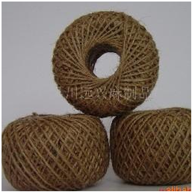 厂家供应3股200g黄麻绳球 捆扎用黄色细麻绳麻线球批发