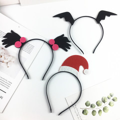 賣萌節日派對發箍可愛聖誕帽頭箍聖誕節成人表演出壓發卡道具頭扣