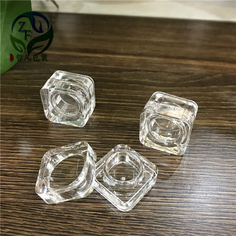 定制食品级亚克力瓶 现货供应压片药丸1粒装透明瓶 保健品四方瓶|ms