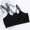 Classic bra top, shockproof comfortable yoga clothing, short sports underwear, English letters, for running, absorbs sweat and smell