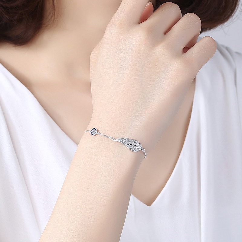 Fashion Wings Silver Bracelets Plating Zircon 925 Silver Bracelets display picture 4