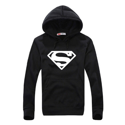 速卖通爆款男式连帽卫衣青年学生连帽衫欧美嘻哈街头超人加绒卫衣|ru