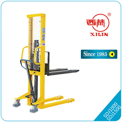 手动人力托盘堆高车 轻松堆垛  0.5 1 1.5 2 吨 T  堆高叉车