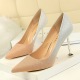 1716-9 Korean version of fashion with fine heel and shallow tip sharp coloring shiny, color gradient sexy thin women's shoes