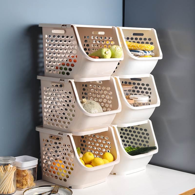 Kitchen vegetable rack storage fruit and vegetable storage basket vegetable rack floor-standing large stacked multi-layer vegetable basket