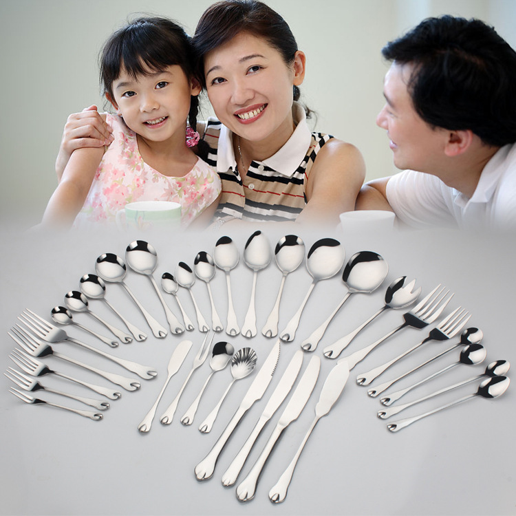 Water drop knife and fork stainless steel tableware set stainless steel long handle western food knife and fork spoon factory outlet