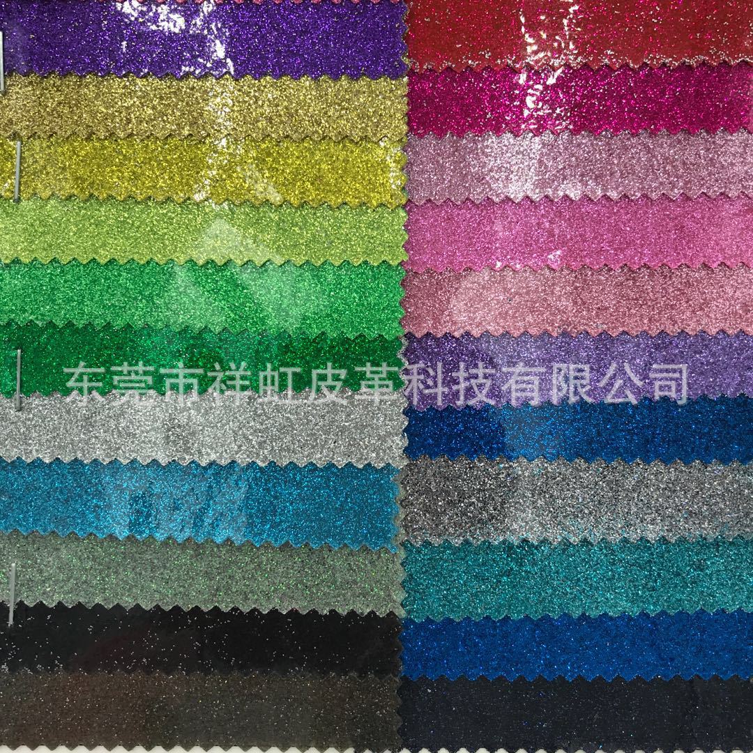 工厂直销水晶细格力特闪亮金葱粉巴黎砖石亮晶晶人造革PU 手袋料