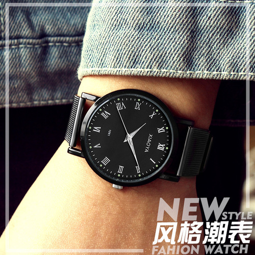 A unisex, South Korean-style, trendy, waterproof, fashionable, new forest-inspired watch with a non-mechanical quartz expression couple watch.