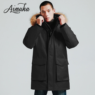 Cross-border Europe and America 2020 Winter new JND Solid Ovo Linc thickening Mid length version man Down Jackets