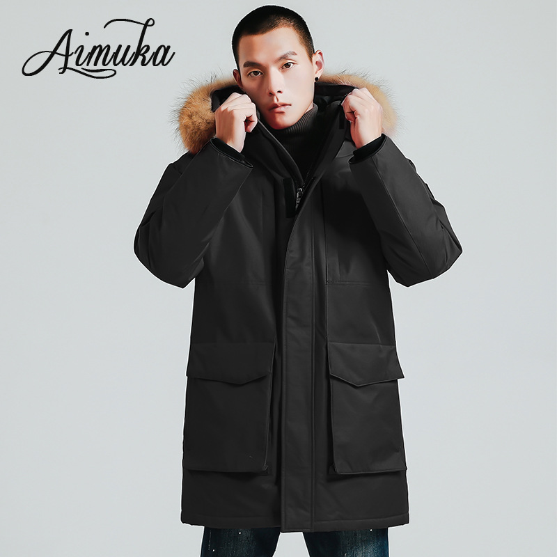 Cross-border Europe and America 2020 Winter new JND Solid Ovo Linc thickening Mid length version man Down Jackets