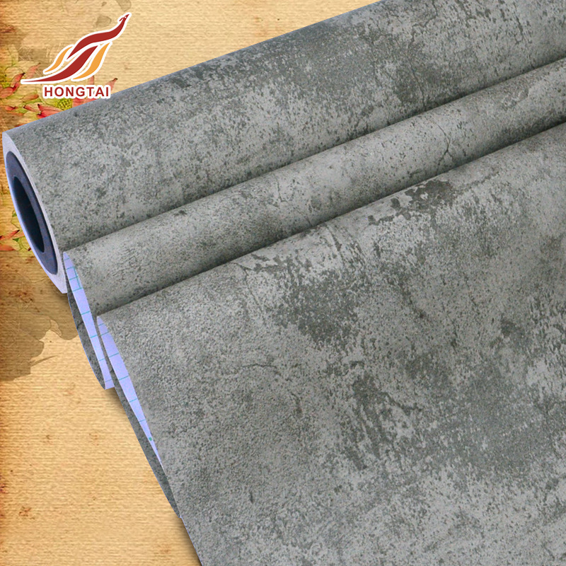 工厂批发定制复古水泥灰色自粘墙纸咖啡厅展会墙贴翻新壁纸贴纸|ms