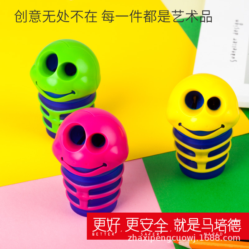 马培德苹果虫转笔刀学生用削笔器儿童卡通削笔刀017500CH批发
