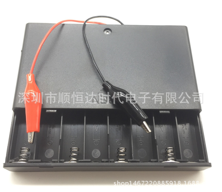 五号七号二节 5号 7号1 2 3 4 6 8节 无盖 带鳄鱼夹电池盒