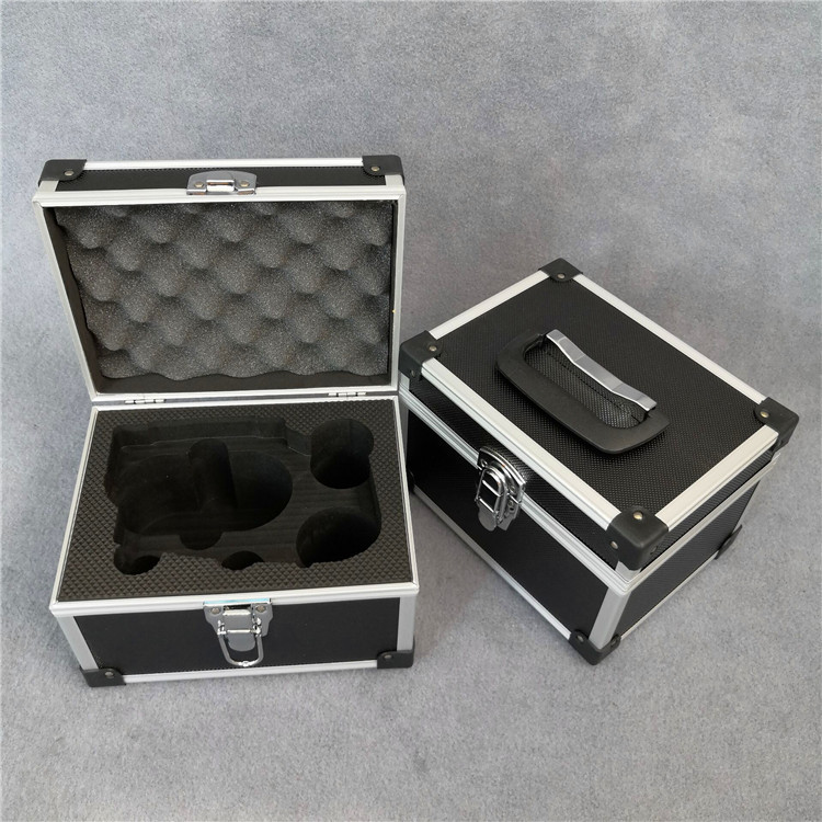 黑色小型手提防震仪器箱工厂直发 铝合金工具箱海绵eva内衬模型