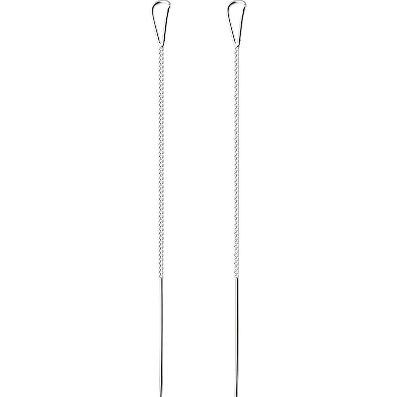 S925 línea de orejas de plata de moda coreana simple línea de orejas personalidad pendientes de orejas largos pendientes de moda joyas de orejas E8697 image 4