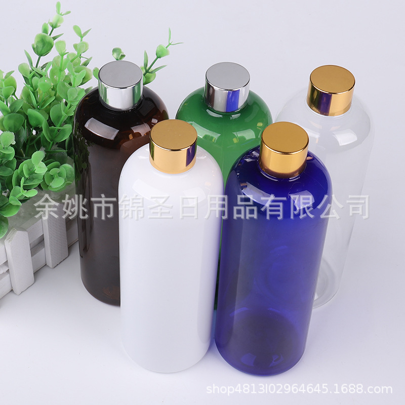 500ml毫升圆肩PET塑料瓶配电化铝旋盖洗发水/沐浴露乳液分装瓶