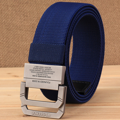 TUSHI double-ring buckle nylon elastic waistband tactical outdoor belt men's Korean style woven canvas pants belt