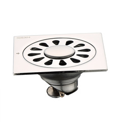 Stainless steel bright two-in-one floor drain for balcony and bathroom, 3mm stainless steel self-sealing floor drain for washing machine