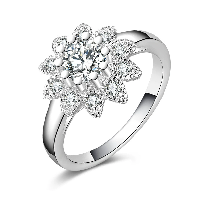 Европейская и американская мода серебряное кольцо индивидуальное креативное Ретро инкрустированное женское кольцо с подсолнухом поставка AliExpress