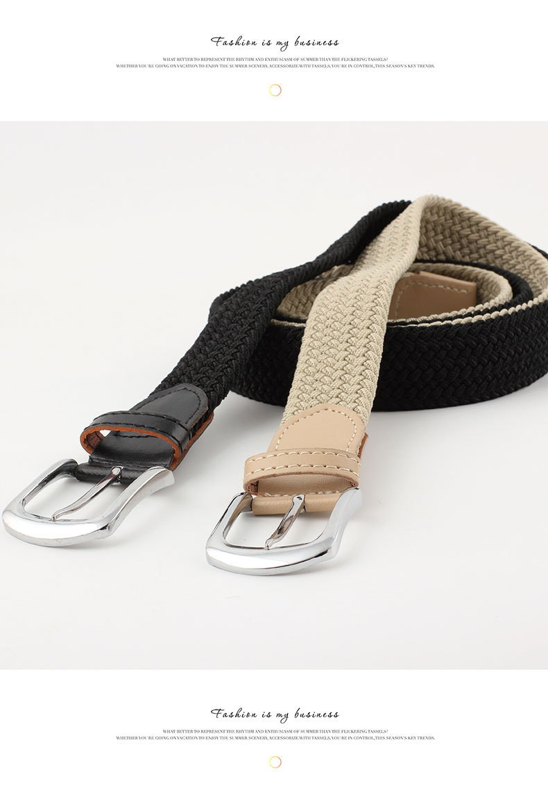 Wholesale Simple Pin Buckle Elastic Woven Canvas Belt Nihaojewelry display picture 8