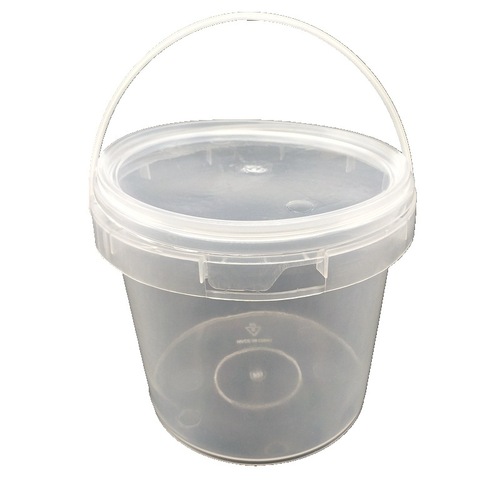 Food-grade plastic transparent portable bucket Guka packaging bucket with lid, colorless, odorless, water-proof, sealed 2 liters white