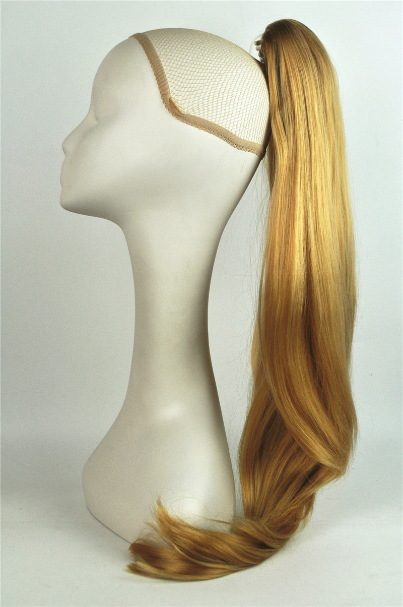 Amazonas peluca cola de caballo agarre clip de cabello ruido largo cabello recto peluca cola de caballo