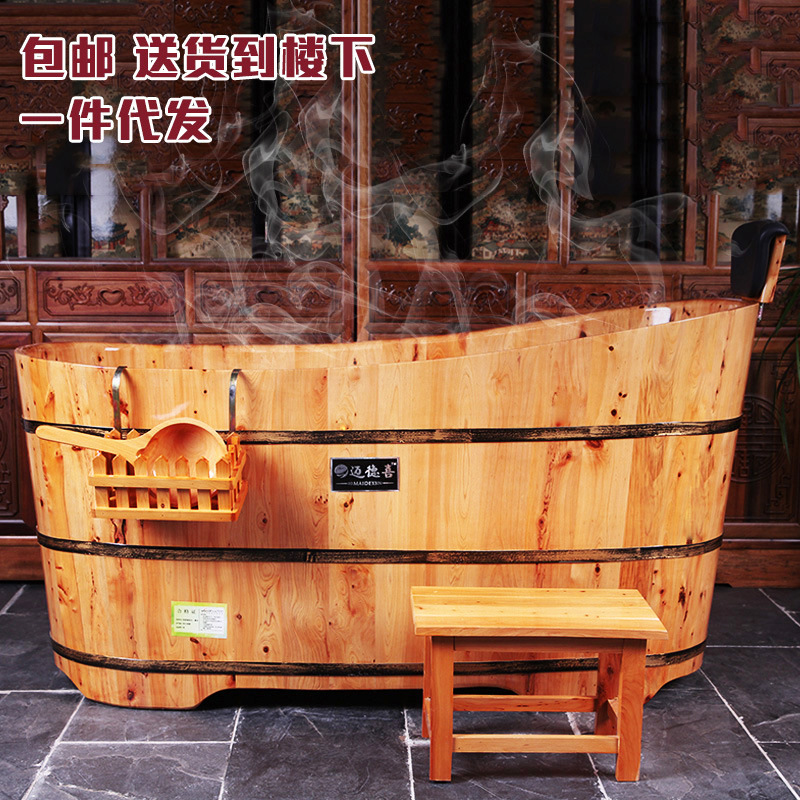 wholesale Cedar wood Bath Cask adult bath bucket household Bath barrel Wooden bathtub Beauty sauna Fumigation barrel