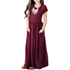 Colored dress, long skirt, Amazon, children's clothing, with short sleeve, wish, ebay