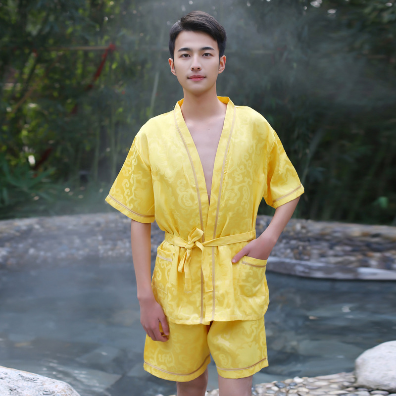 开衫汗蒸服大码男女浴服 浴衣棉涤加厚 足疗服 洗浴服|ru