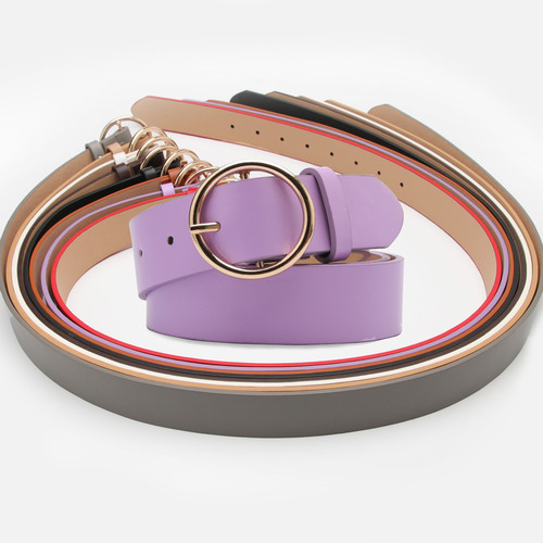 Women's Belt Round Buckle Casual Simple Versatile Women's Jeans Accessories Belt Women Factory Direct Sales