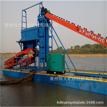 河道挖沙筛分采金设备 水上淘金船 水库湖泊链斗式采金船