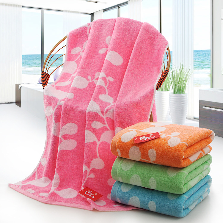 thickening gift Cotton Jacquard weave Sandy beach Bath towel Can embroider logo customized lovely Petal pure cotton Bath towel towel