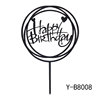 Acrylic Birthday Cake Respuent Round pattern happy Creative Cake Decoration Plug -in Customized Cake Cake Flag