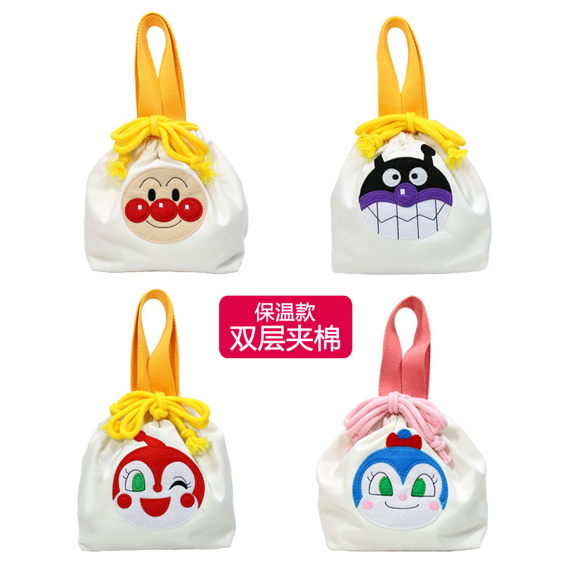 Anpanman Lunch Bag Drawstring Beam port Storage Cartoon student canvas Lunch Bags heat preservation Lunch Bag Handbag