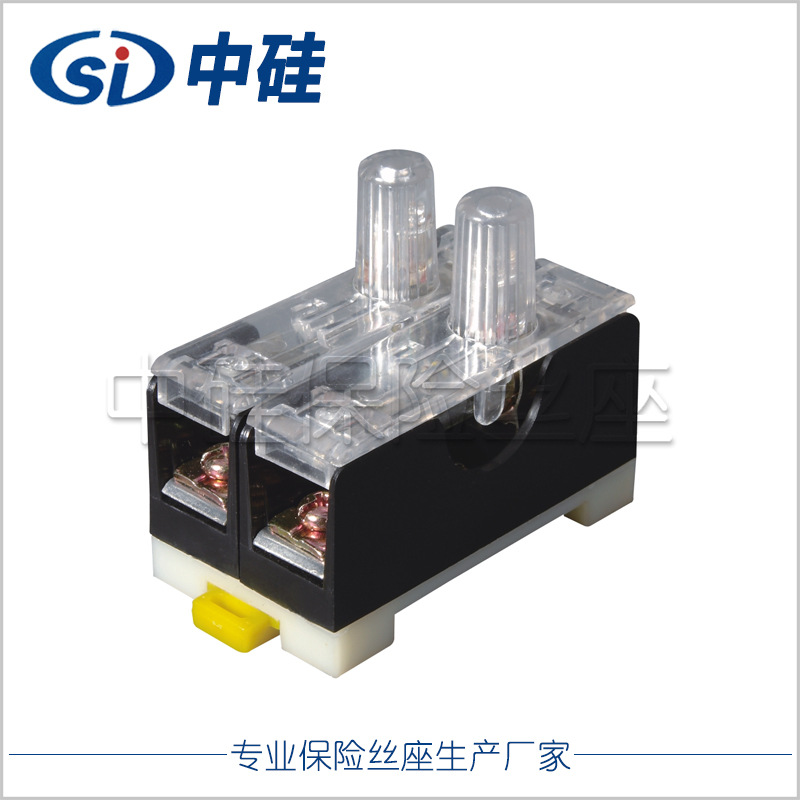 卡轨保险丝座熔断器盒6*30 FS-102二联座 玻璃管 厂家直销