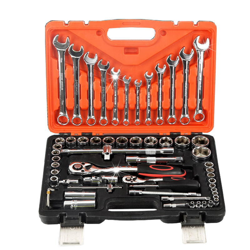 厂家批发 汽修综合套筒组合工具套装  随车维修工具 61件套筒组合