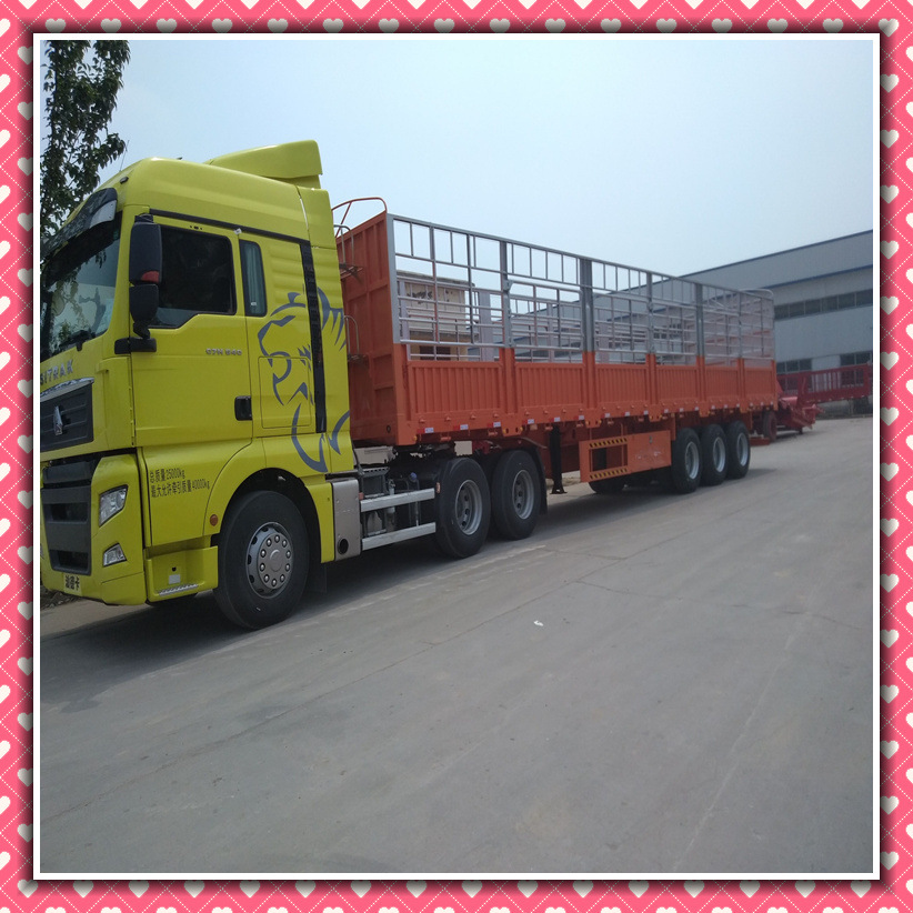 山东济宁13米高栏大板侧翻后翻高箱半挂