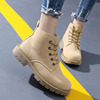 new pattern genuine leather Riding boots lovers Tooling boots Trend Women's Boots Plush Bootie Retro waterproof Boots Boots