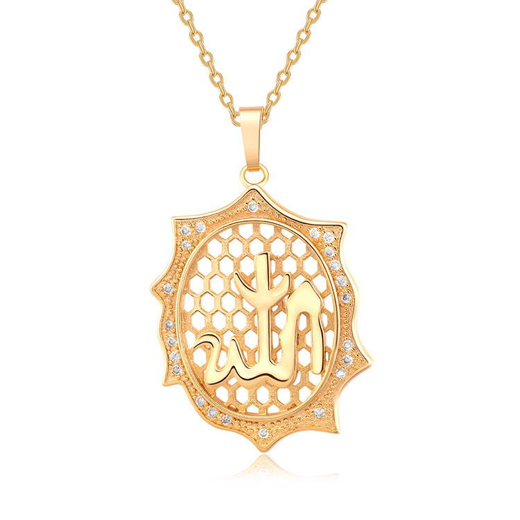Brand copper retro necklace with zircon