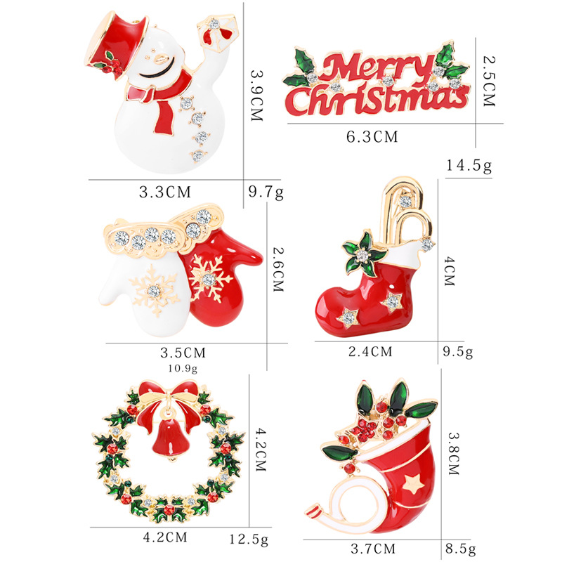 Wholesale Jewelry Christmas Tree Snowman Tie Socks Gloves Brooch Nihaojewelry display picture 30