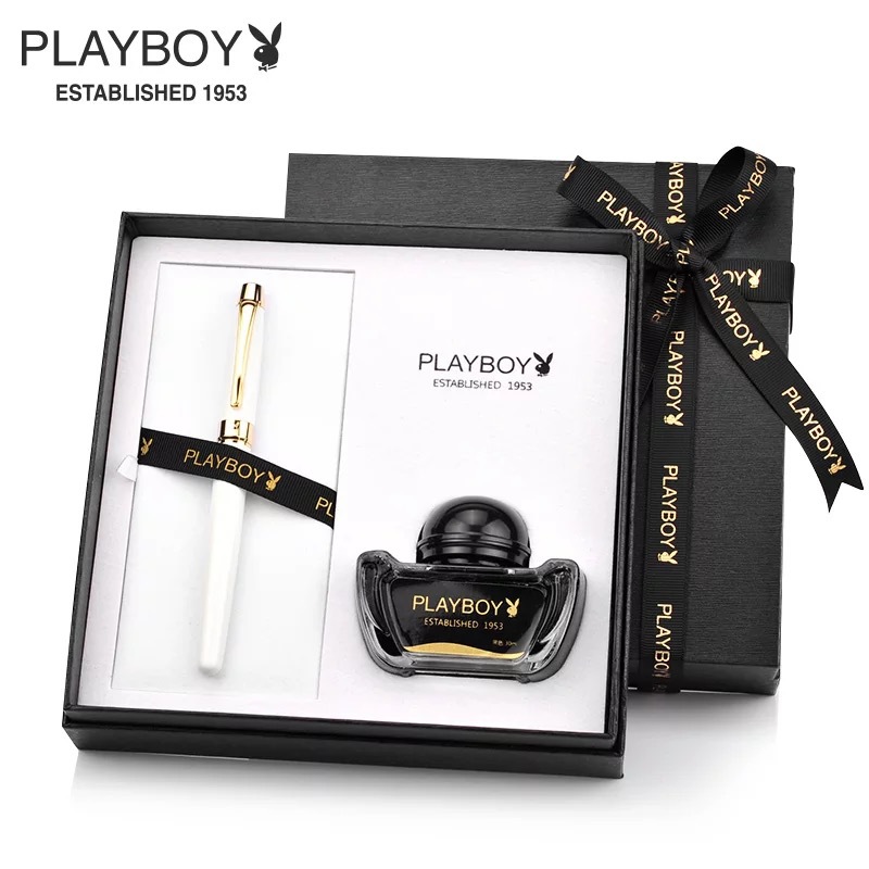 PLAYBOY花花公子金属钢笔墨水礼盒套装商务会议教师礼品定制LOGO|ms