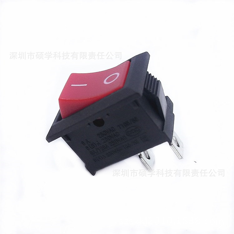 出口专供15x21船型开关红盖带防水帽 二档两脚 医疗灯饰家电开关