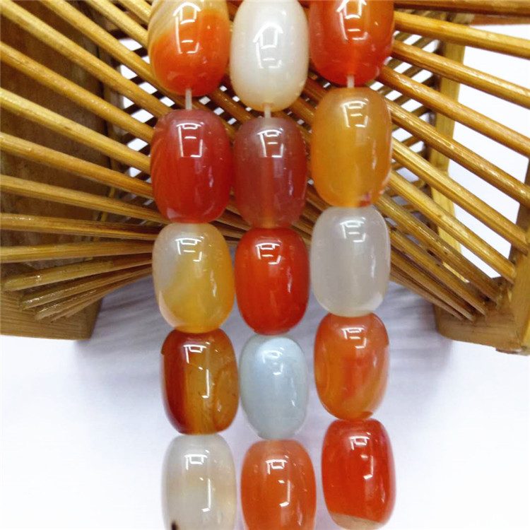 13*18MM natural red agate bucket bead bracelet loose beads semi-finished product wholesale DIY drum bead jewelry matching beads are selling well detail image 2