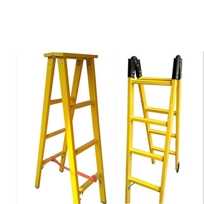 电力施工绝缘梯电工玻璃钢人字梯关节梯梯工程梯3米4米5米6米单梯